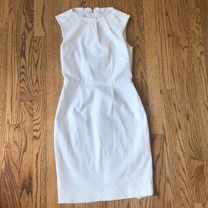 Pleated collar shift dress